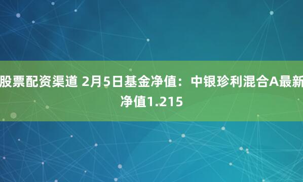 股票配资渠道 2月5日基金净值：中银珍利混合A最新净值1.215