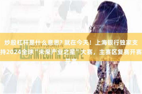 炒股杠杆是什么意思? 就在今天！上海银行独家支持2024全球“未来产业之星”大赛，主赛区复赛开赛